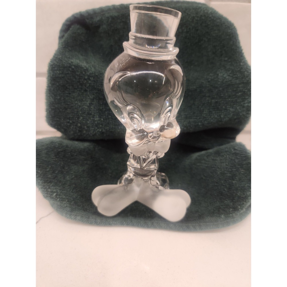 Vtg. Lenox Tweety Bird Crystal Clear Figurine Paperweight Bird On The Town